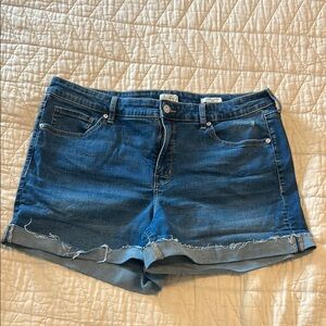 Wonderly Blue Jean Shorts with Frayed Hem